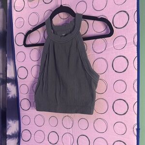 Aerie Charcoal Halter Crop Top